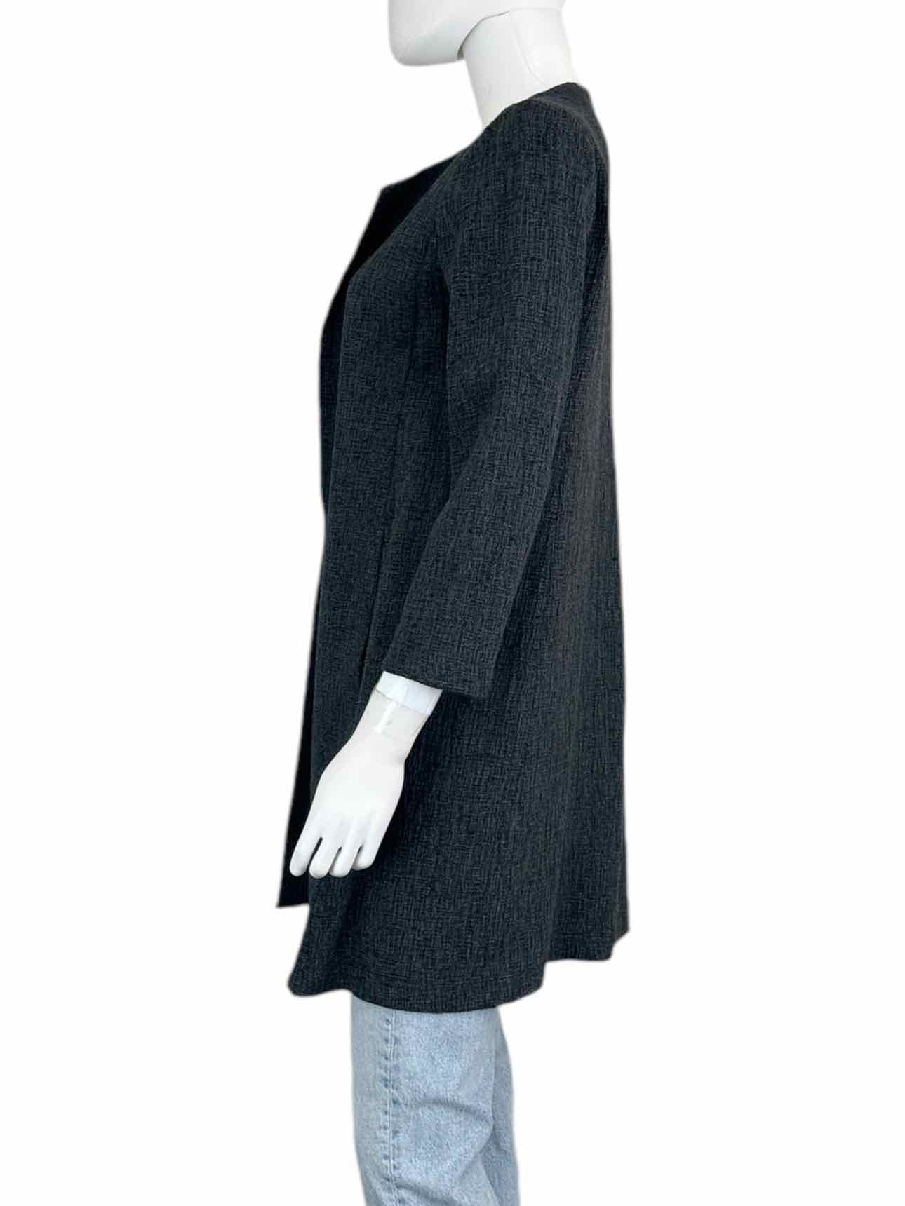 EILEEN FISHER Charcoal Long Jacket Size XXS