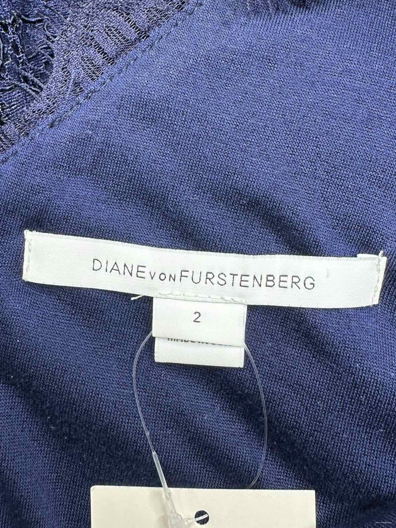 Diane von Furstenberg Navy Lace Dress Size 2