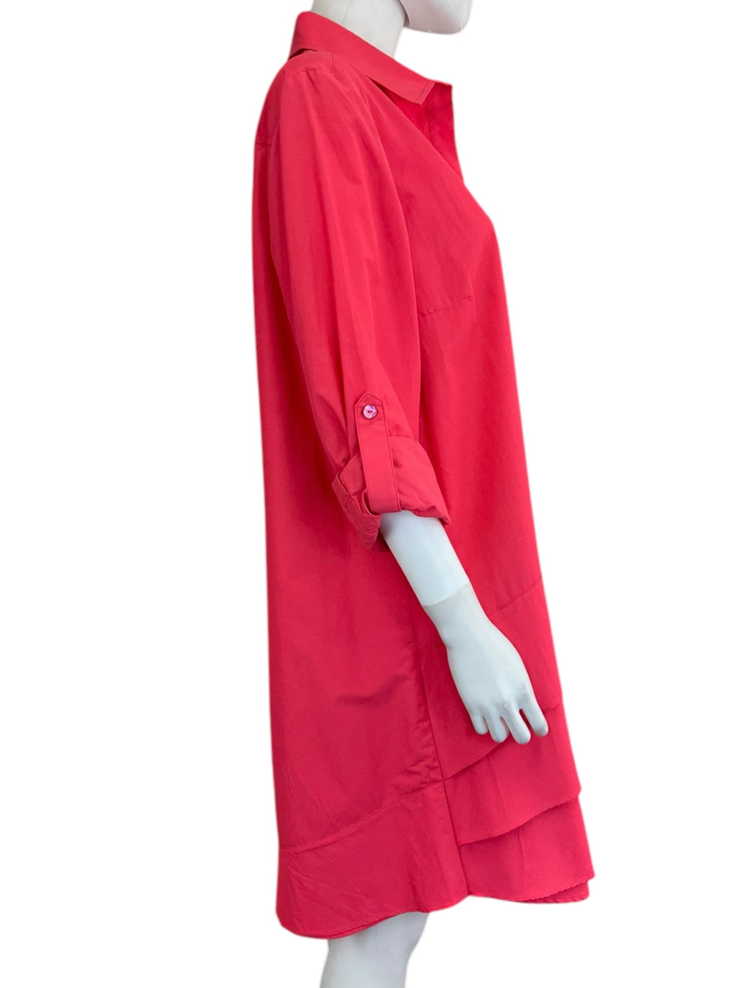 finley Pink Button Dress Size L