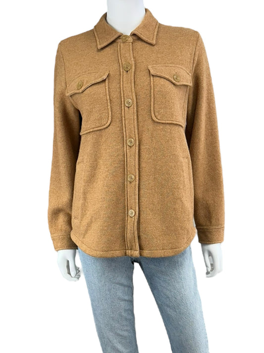 J. Crew Tan Wool Flannel Button-Down Size XS