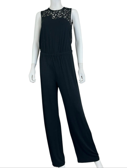 TRINA TURK Black Lace Jumpsuit Size S