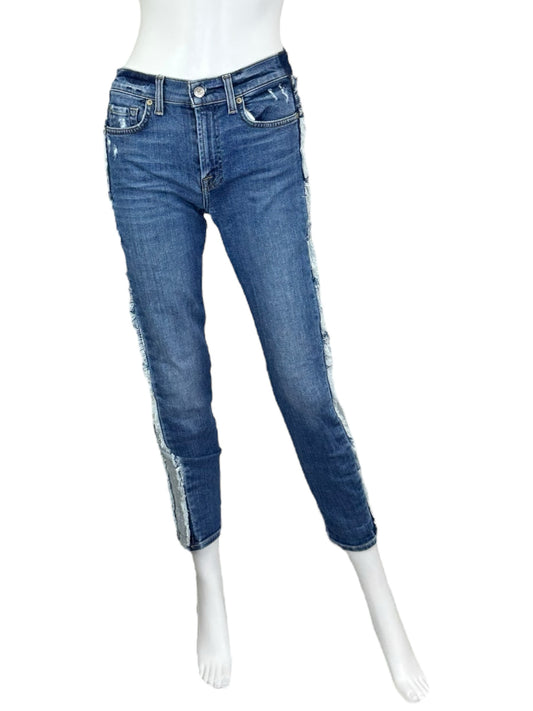 7 for all mankind Frayed Stripe Jeans Size 27