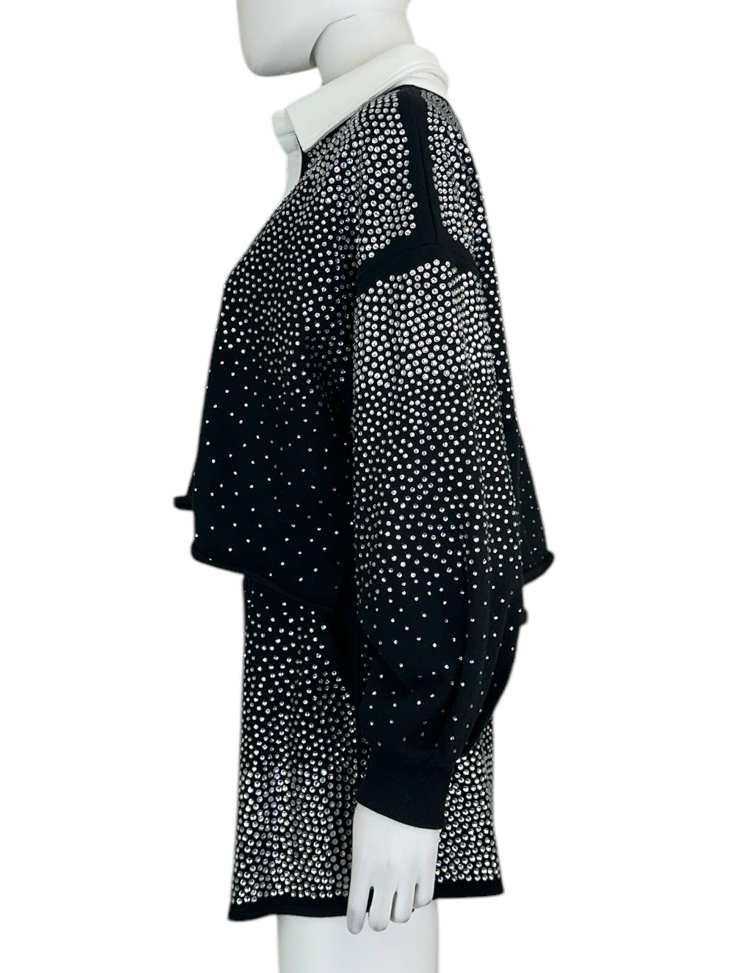 Queen of Sparkles Black Rhinestone Two Piece Set Size XS