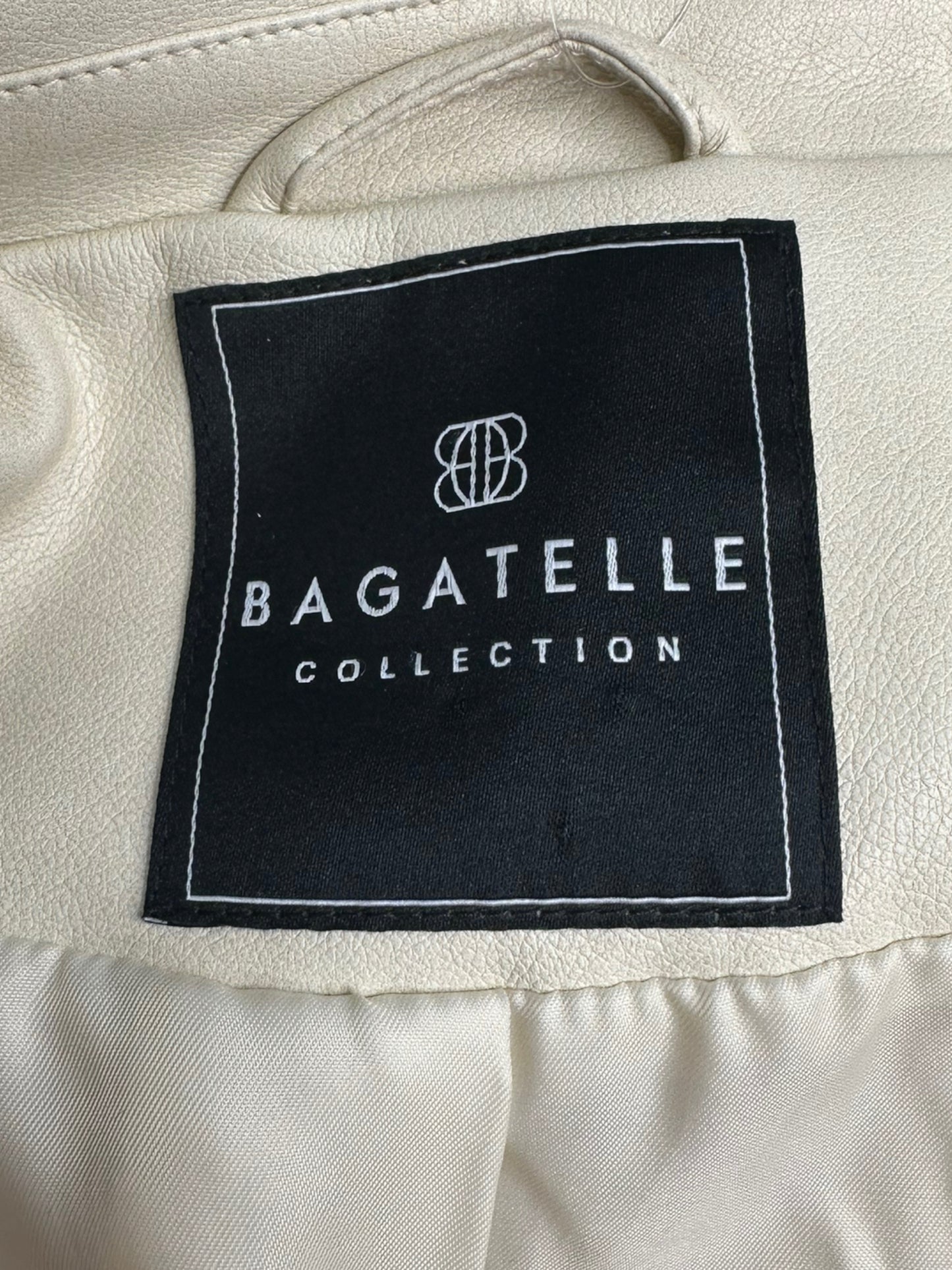 BAGATELLE Cream Vegan Leather Trench Coat Size S