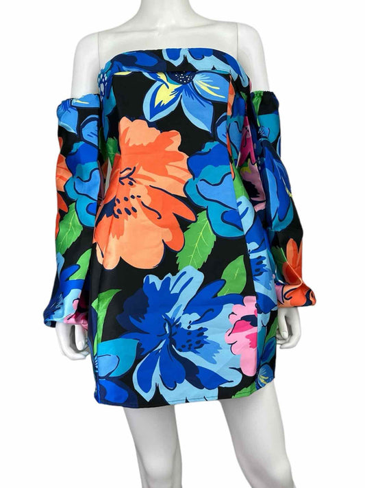 Klesis NWT Satin Floral Print Off Shoulder Cocktail Size L