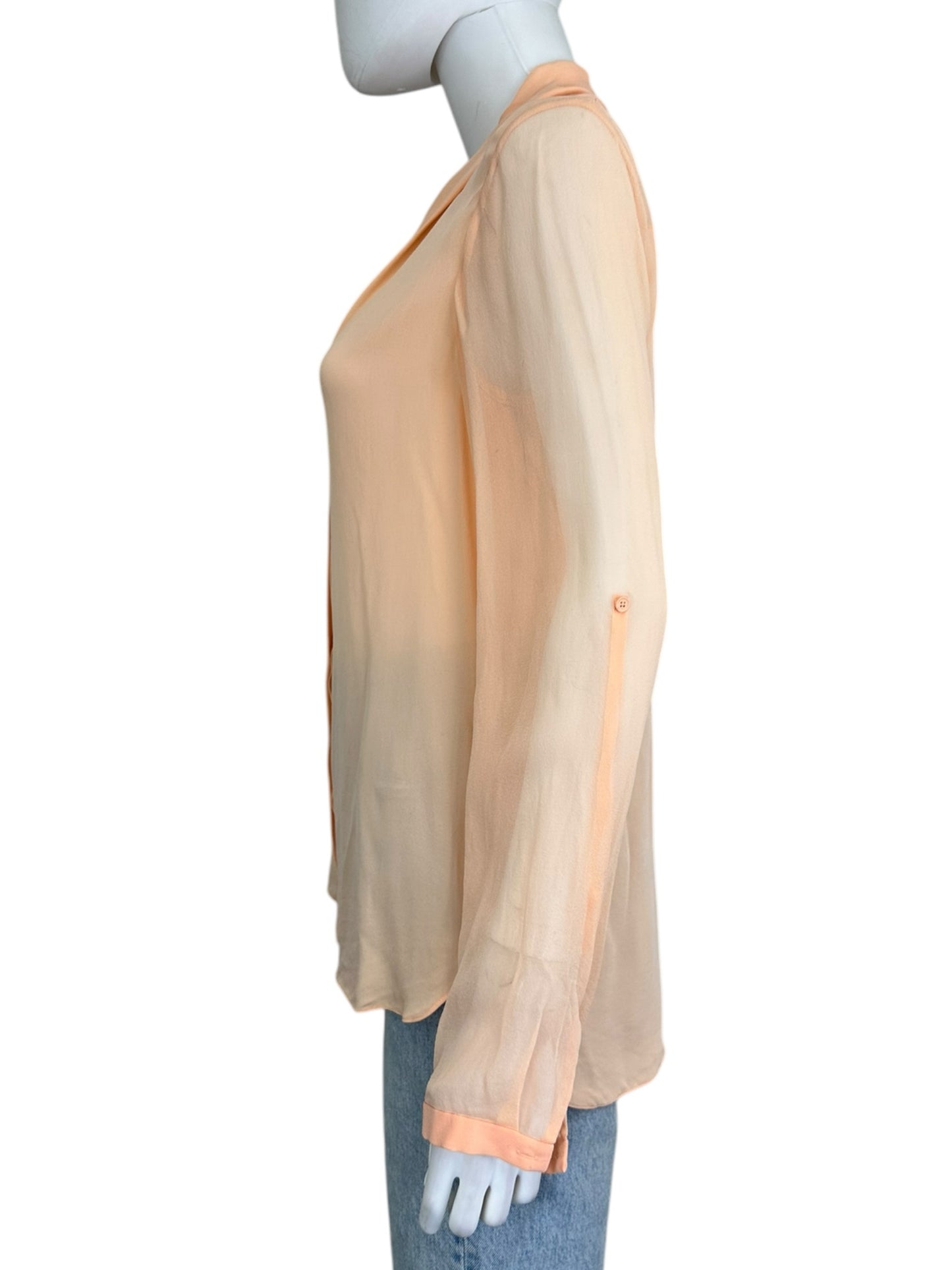 ELIE TAHARI 100% Silk Pink Button-Down Size M