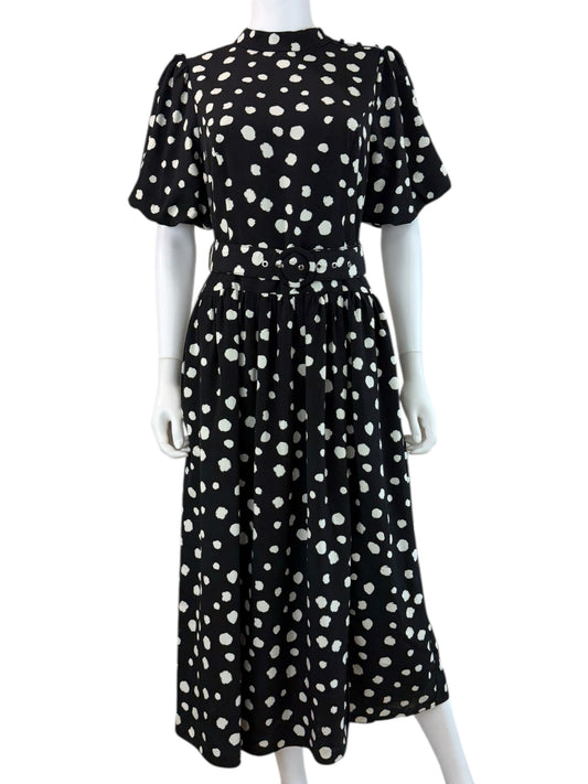 Adelyn Rae NWT Black Darlene Polkadot Mini Dress Size M