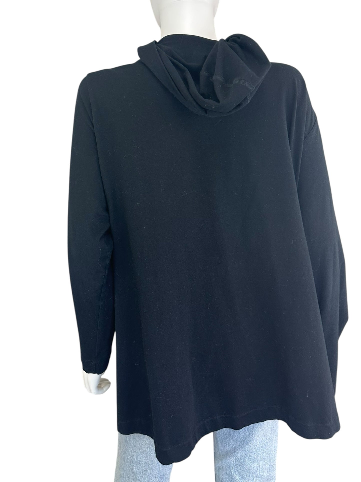 EILEEN FISHER Black Organic Cotton Sweater Cardigan Size 1X