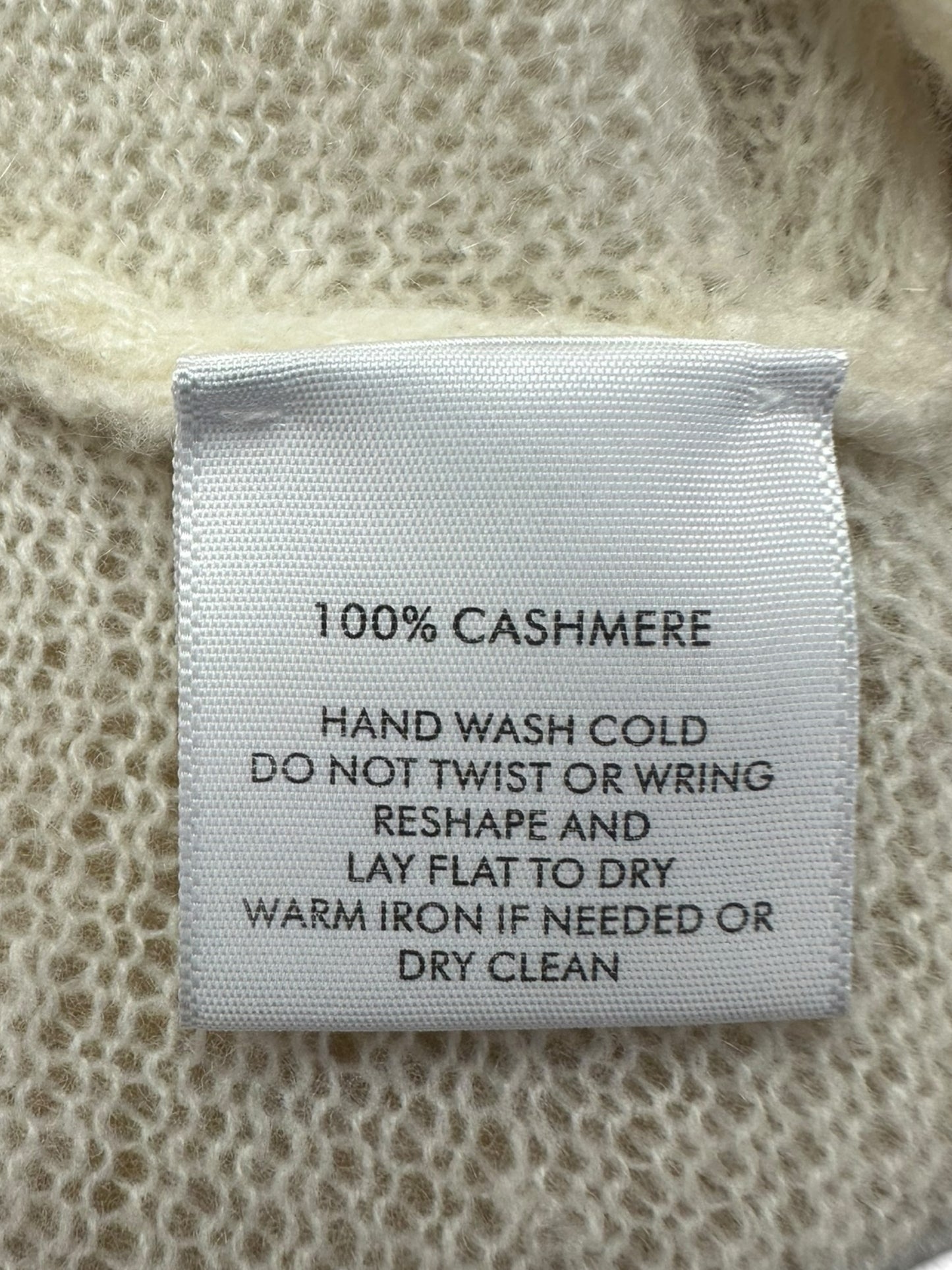 WHITE + WARREN Ivory 100% Cashmere Sweater Cardigan Size L