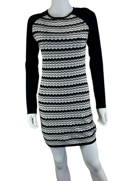 TRINA TURK Black and White Striped Casual Dress Size S