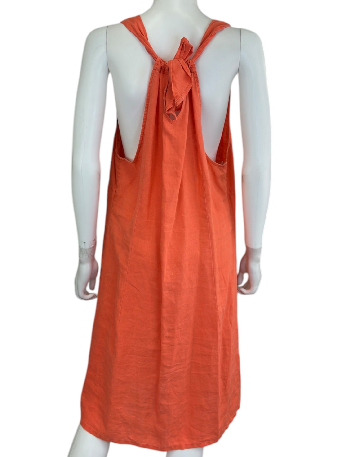 Tommy Bahama Coral 100% Linen Midi Dress Size XL