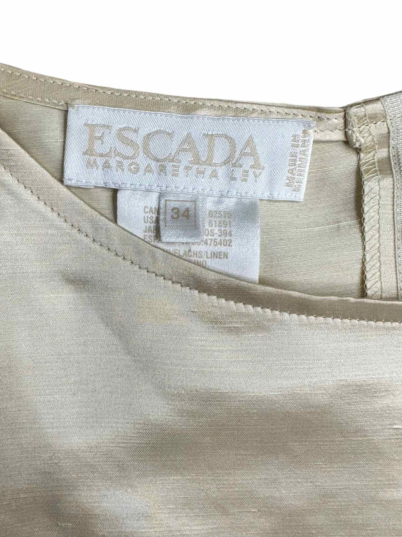 ESCADA Gold Silk Shell Size 38