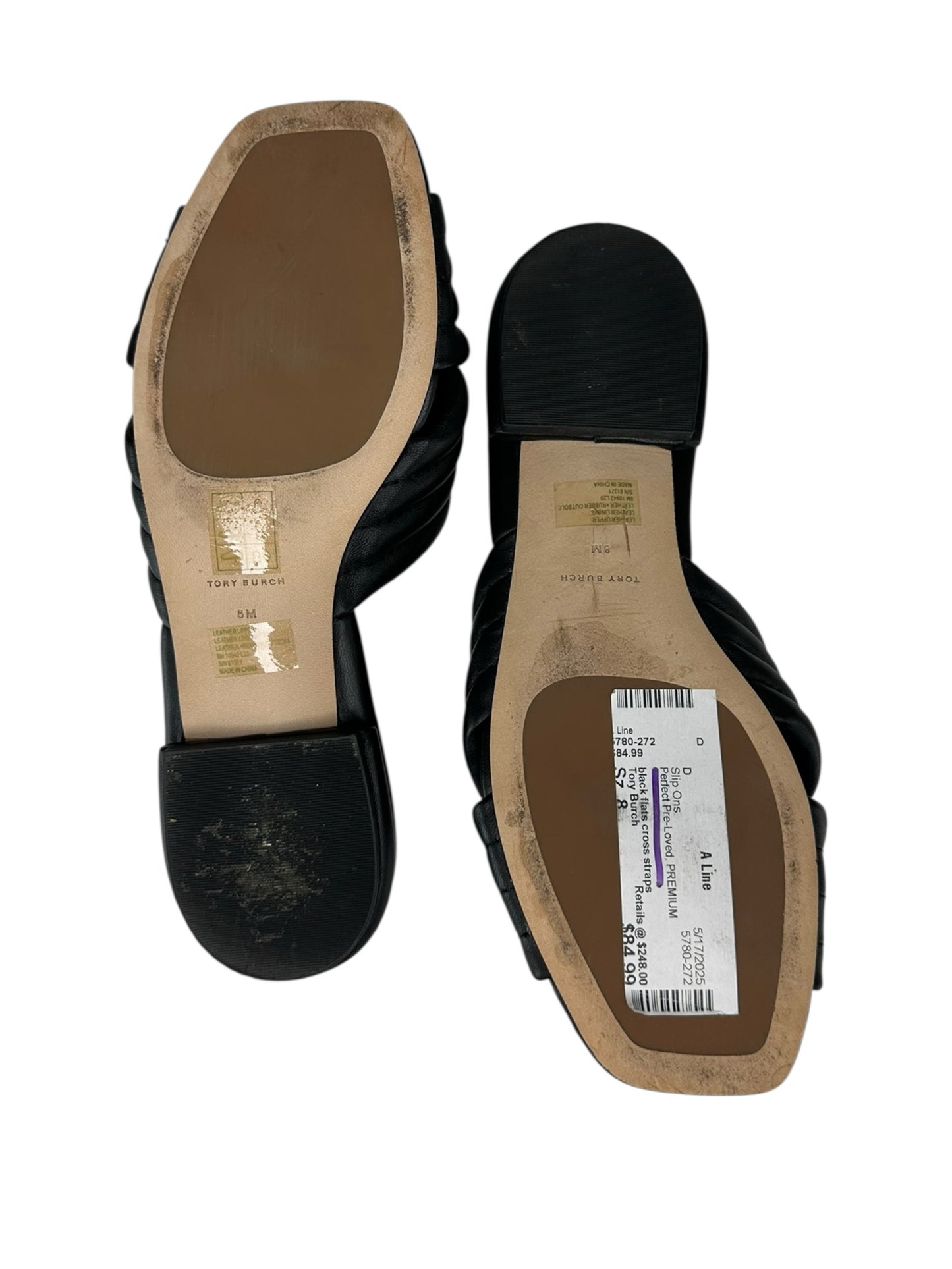 Tory Burch Black Quilted Kira Sandals Size 8