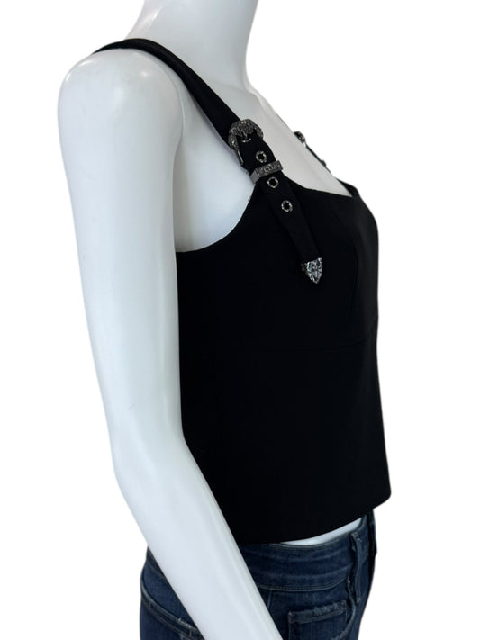 GIANNI BINI Black Cropped Tank Size 6