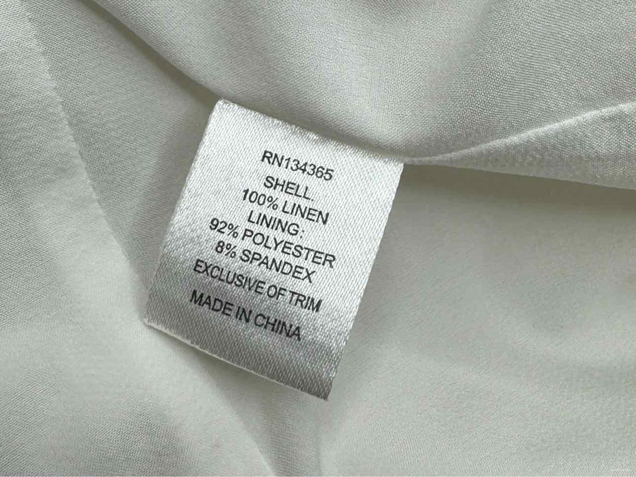 SIGRID OLSEN signature White 100% Linen Sleeveless Dress Size 8