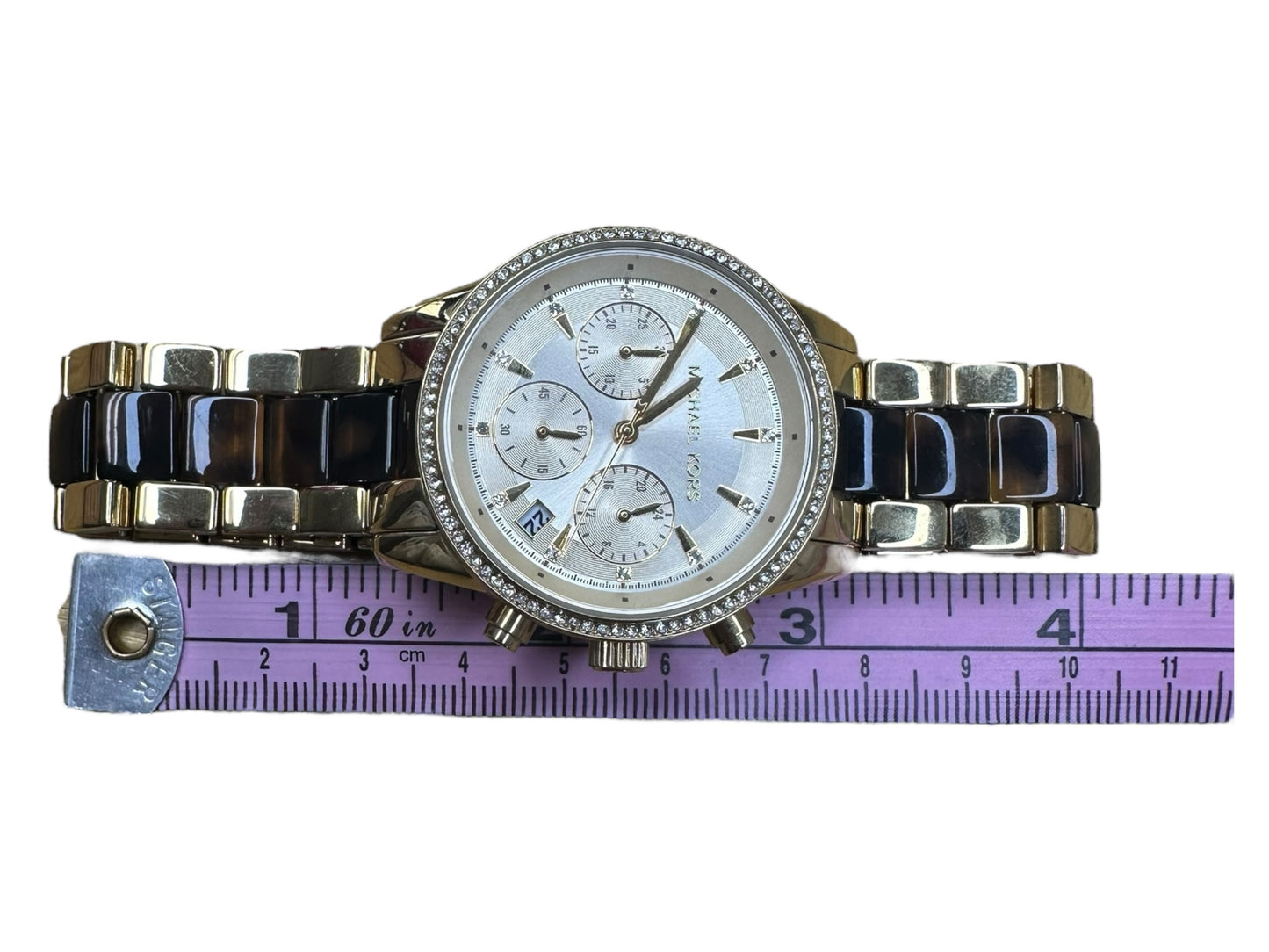 MICHAEL KORS Ritz Tortise Chronograph Crystallized Watch
