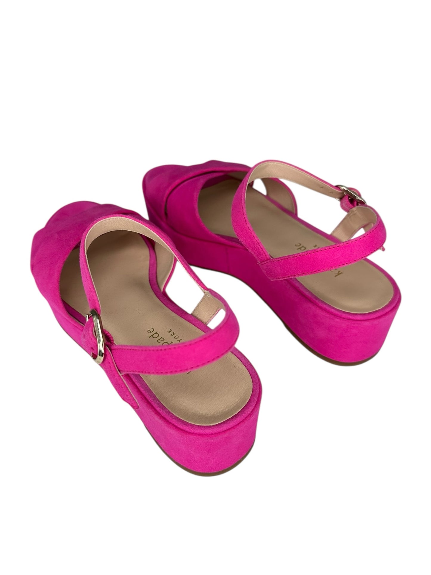 Kate Spade New York Pink Bunton Suede Platform Sandals Size 6