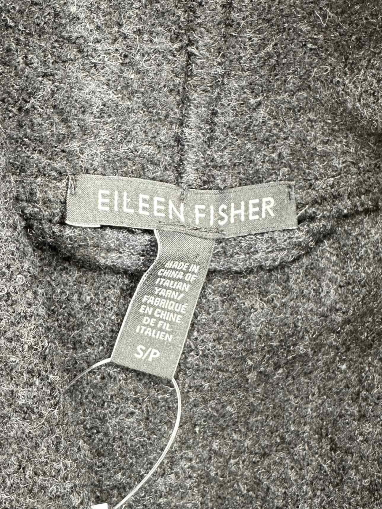 EILEEN FISHER Black Check 100% Wool Check Coat Size S