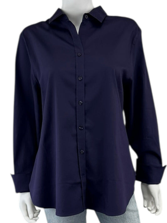 Chico's NWT Purple No Iron Button-Down Shirt Size 14
