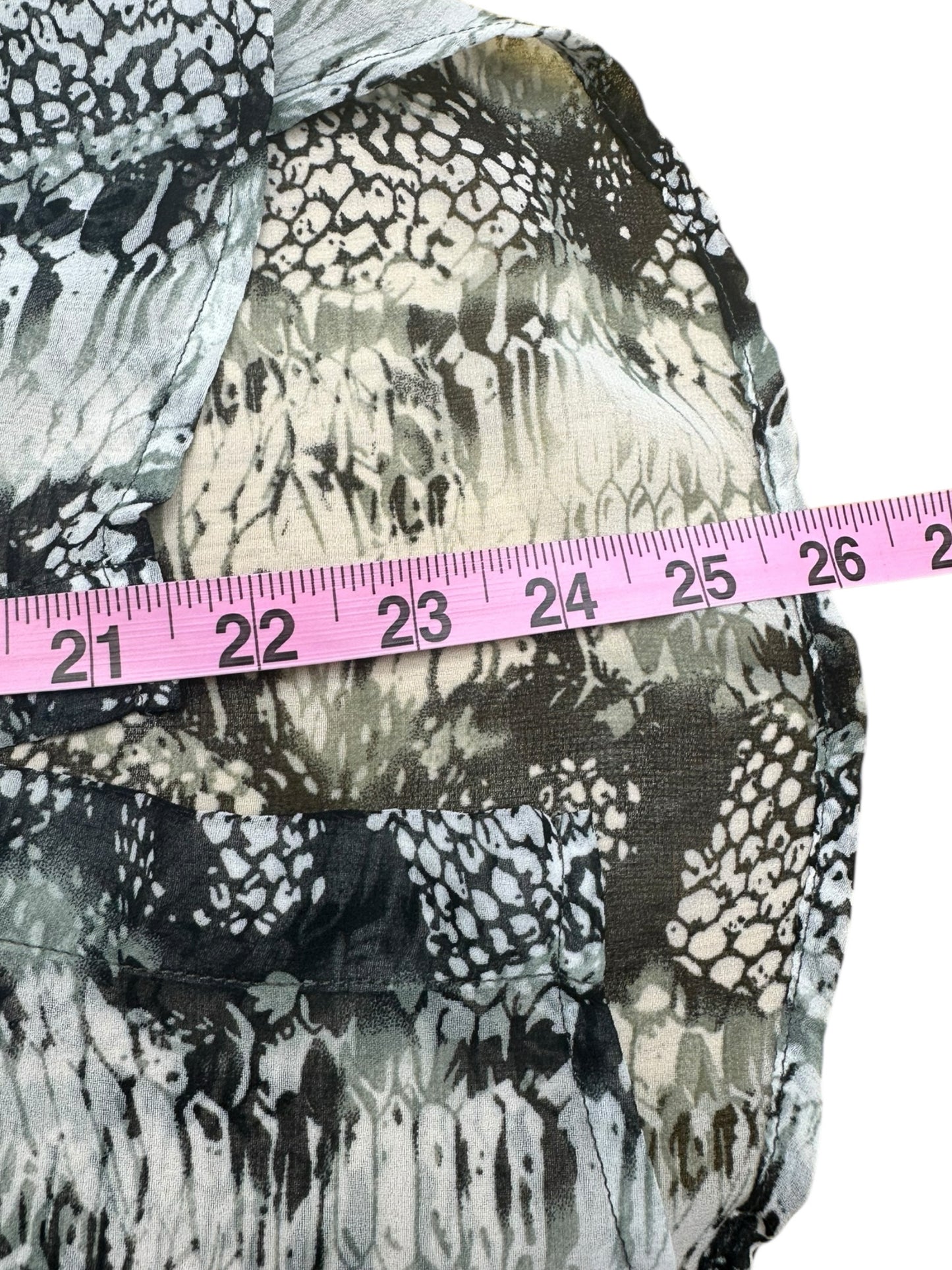 Cabi Black And White Sheer Button-Down Size XS