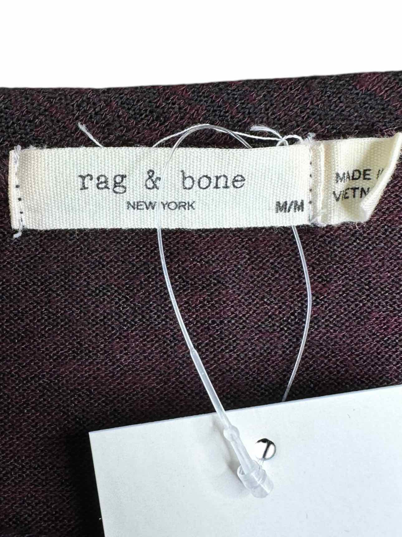 Rag & Bone Maroon Knit Long Sleeve Top Size M