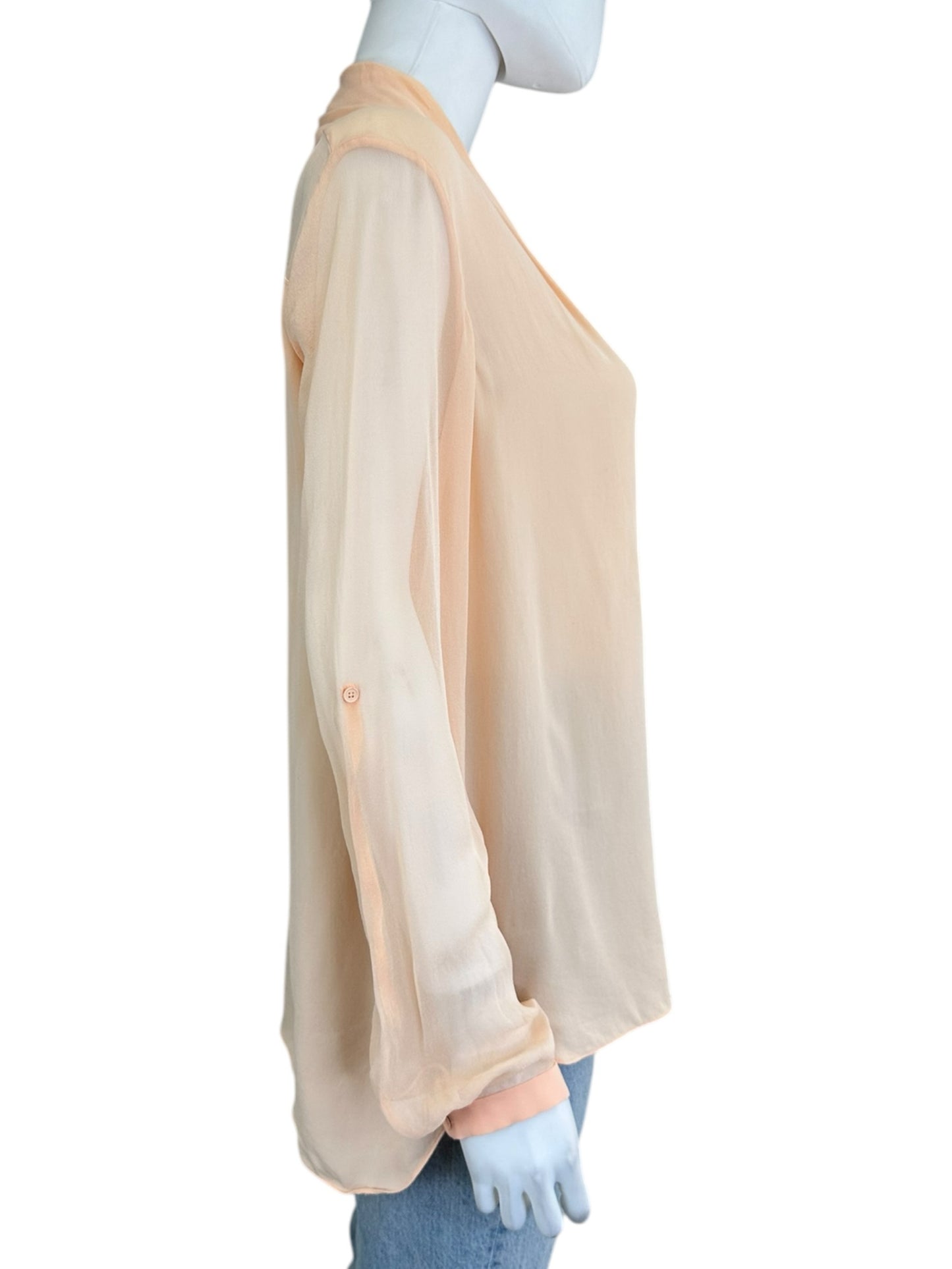 ELIE TAHARI 100% Silk Pink Button-Down Size M