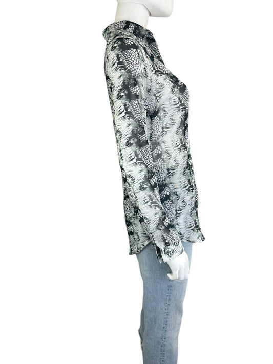 Cabi Sheer Snakeskin Button-Down Size XS