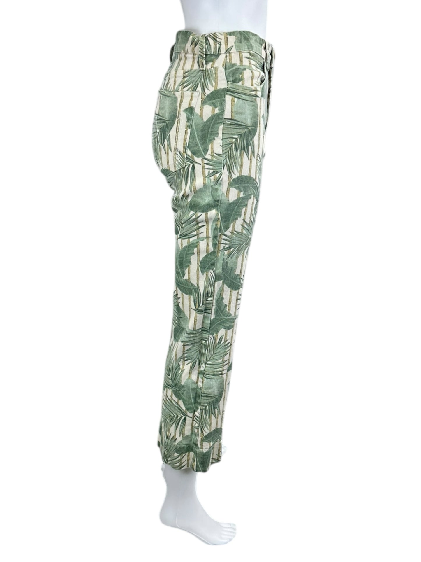 Mumu Blue Green Leaf Print Cropped Jean Size 27