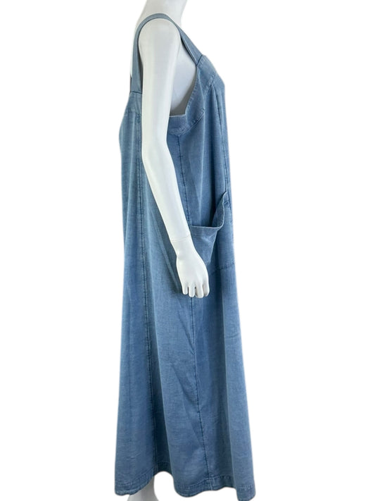 Pure Jill INDIGO Blue Overall Maxi Dress Size L