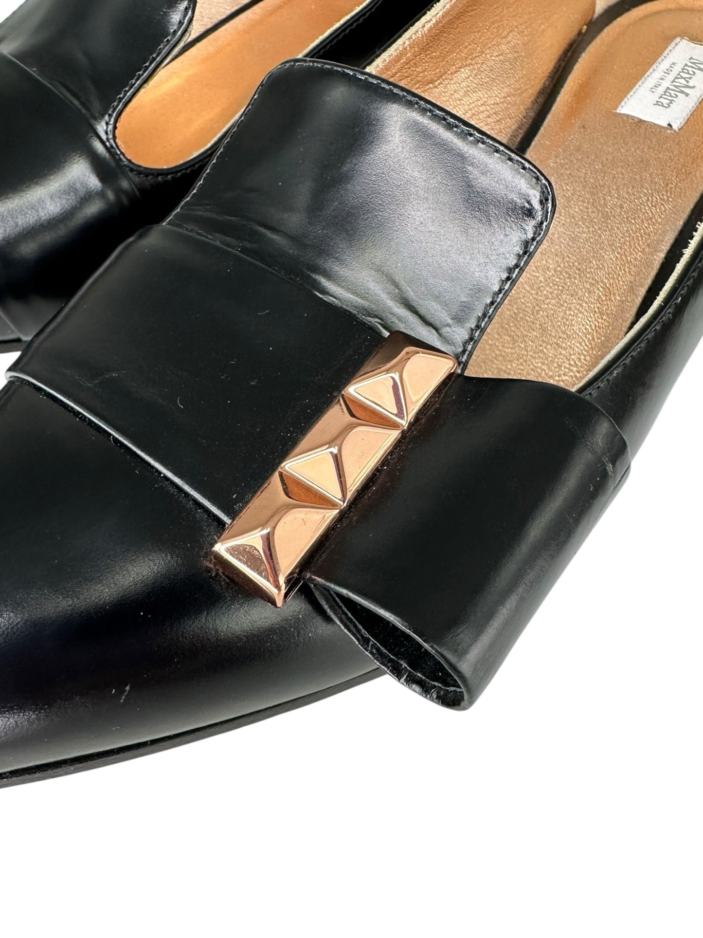 Max Mara Black Leather Colomba Pumps Size 39