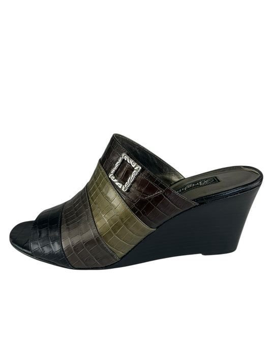 Brighton Green and Brown Croc Heels Size 11