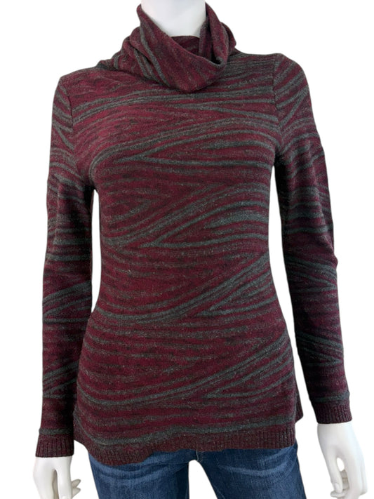 LAFAYETTE 148 NEW YORK Burgundy Wool Alpaca Blend Sweater Size M