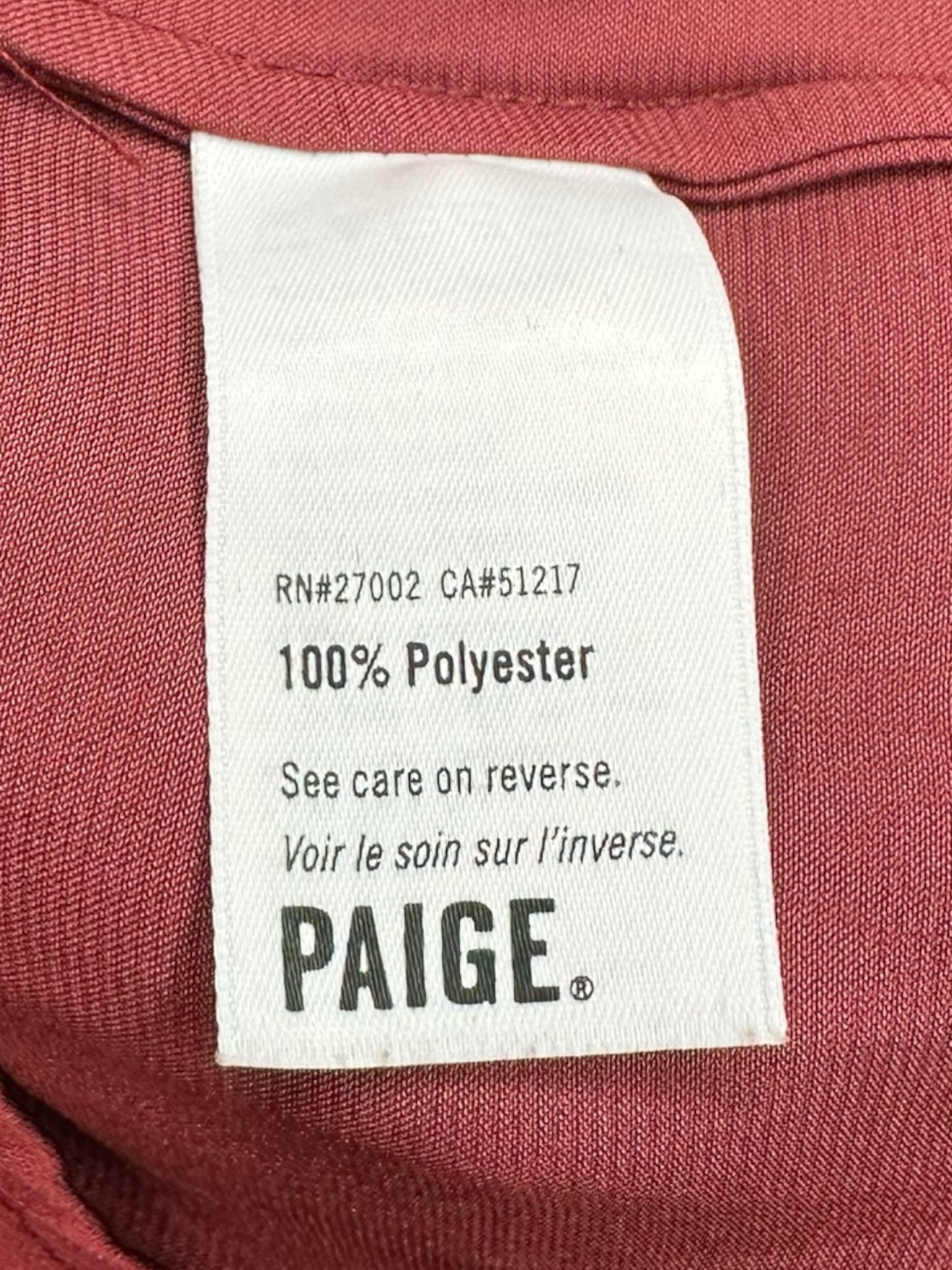 PAIGE Maroon Button-Down Size S