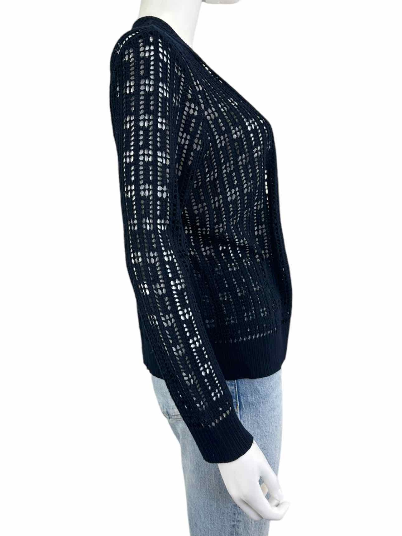 ELIE TAHARI Navy Knit Cardigan Size M