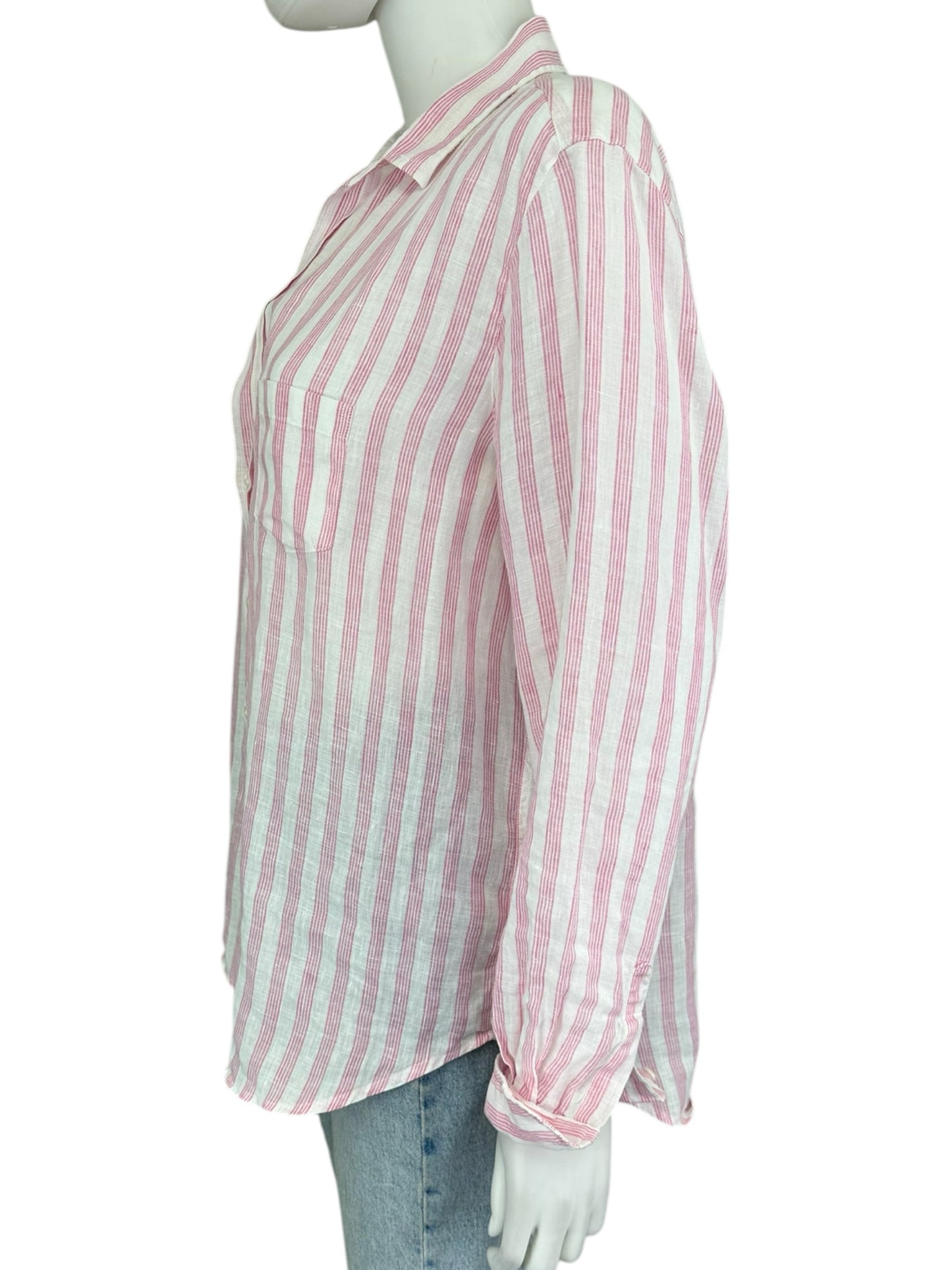Frank & Eileen Pink and White Button-Down Shirt Size M