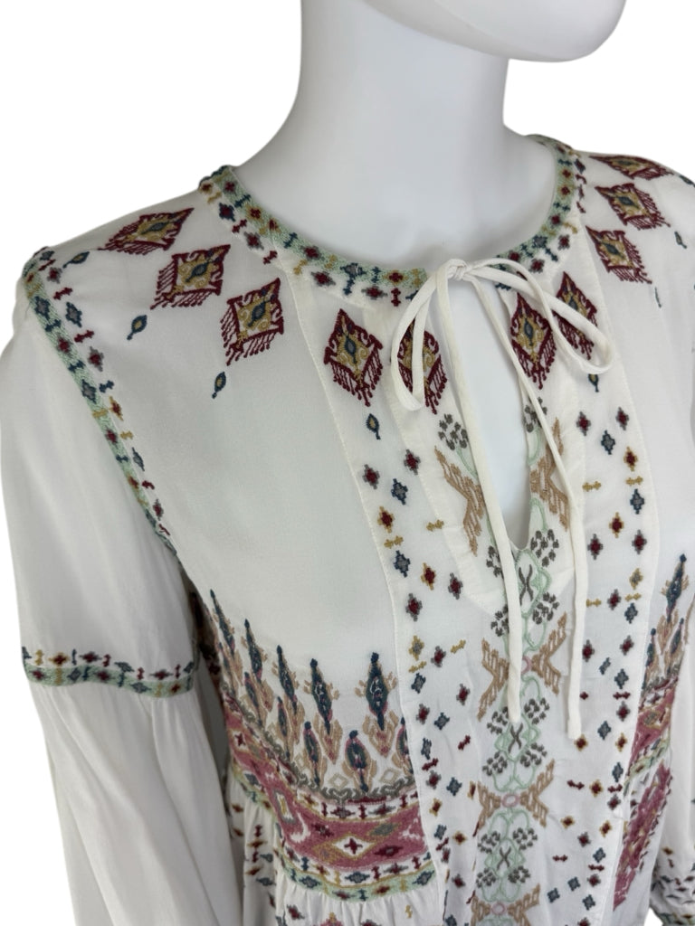 Johnny Was NWT 100% Silk Embroidered Deliza Blouse Size S