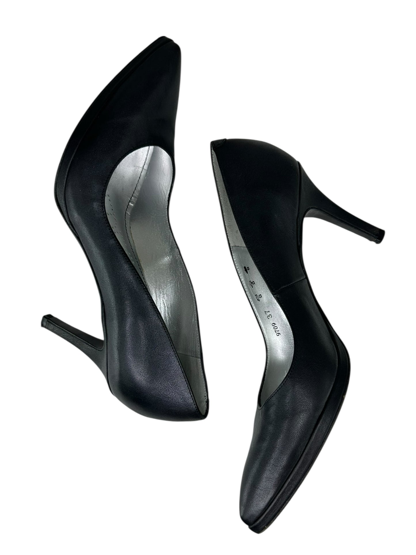 FREELANCE Black Leather Pointed Pumps Size 37