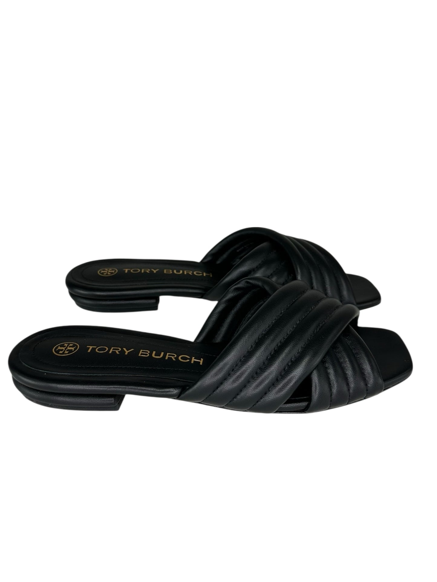 Tory Burch Black Quilted Kira Sandals Size 8