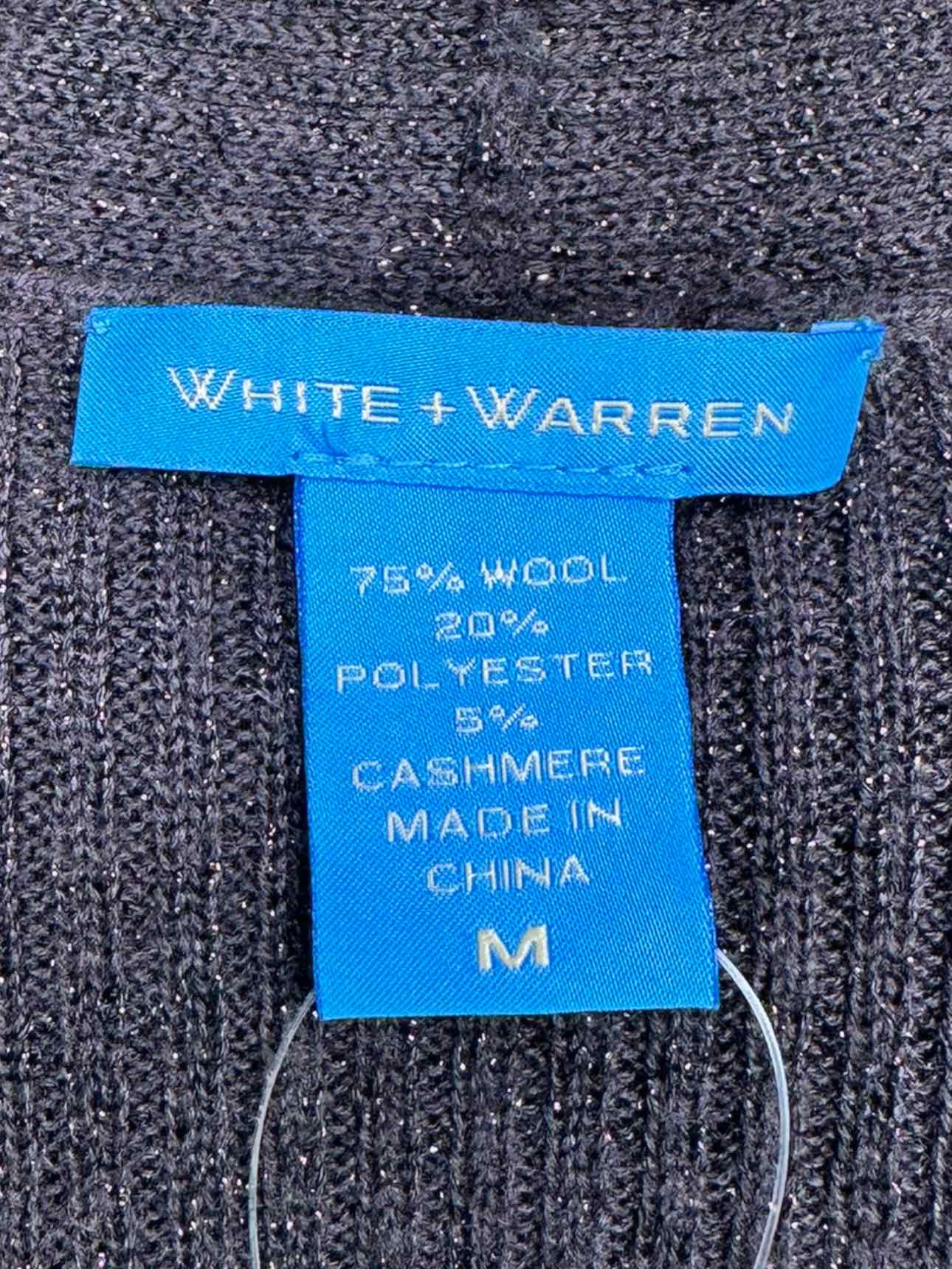 WHITE + WARREN Brown Shimmer Wool Blend Sweater Size M