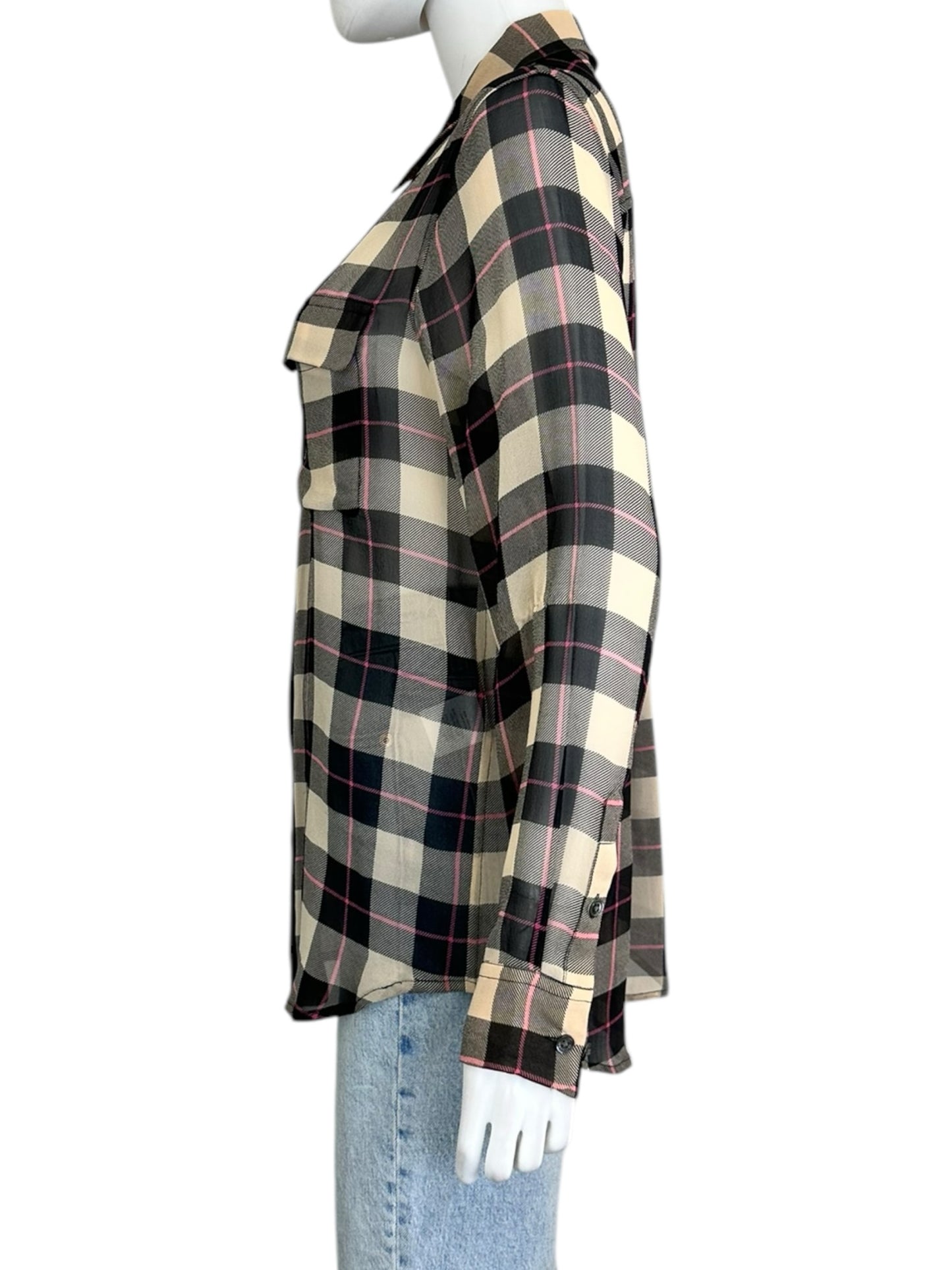 EQUIPMENT Plaid Button-Down Size M