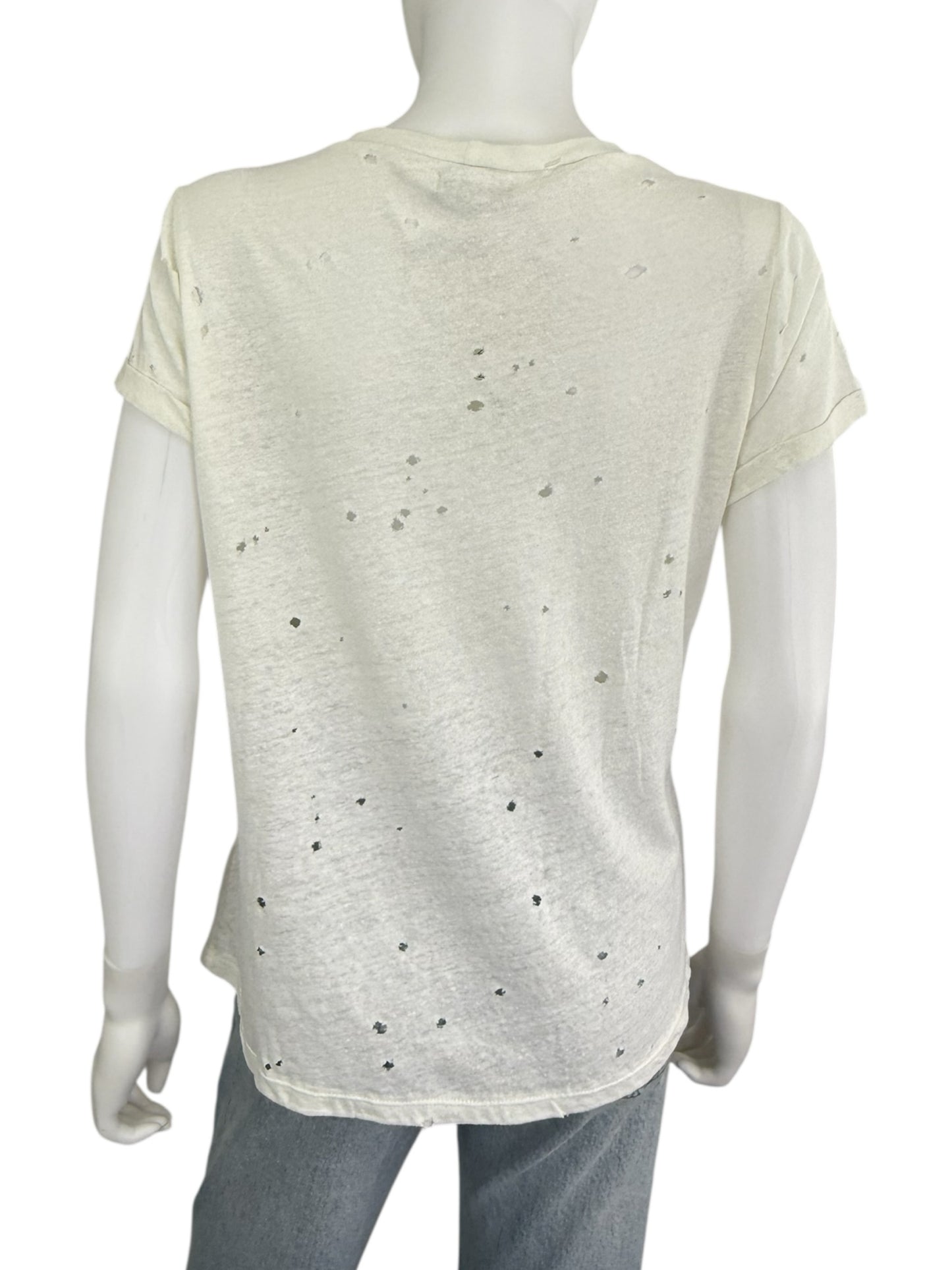 Lauren Moshi Distressed Bess If I Roar Graphic Tee Size XS
