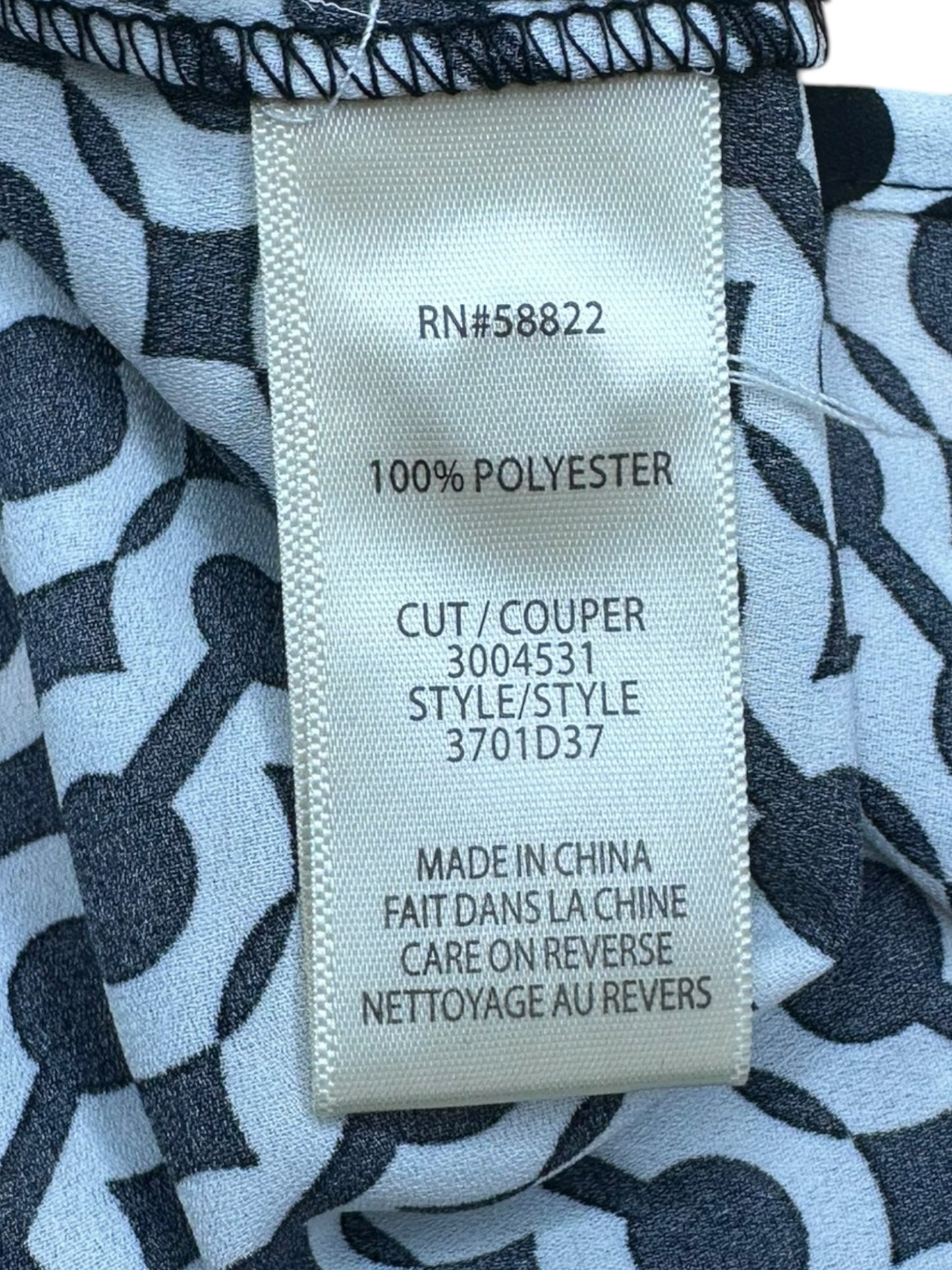 MAX STUDIO Black Geo Print Blouse Size M