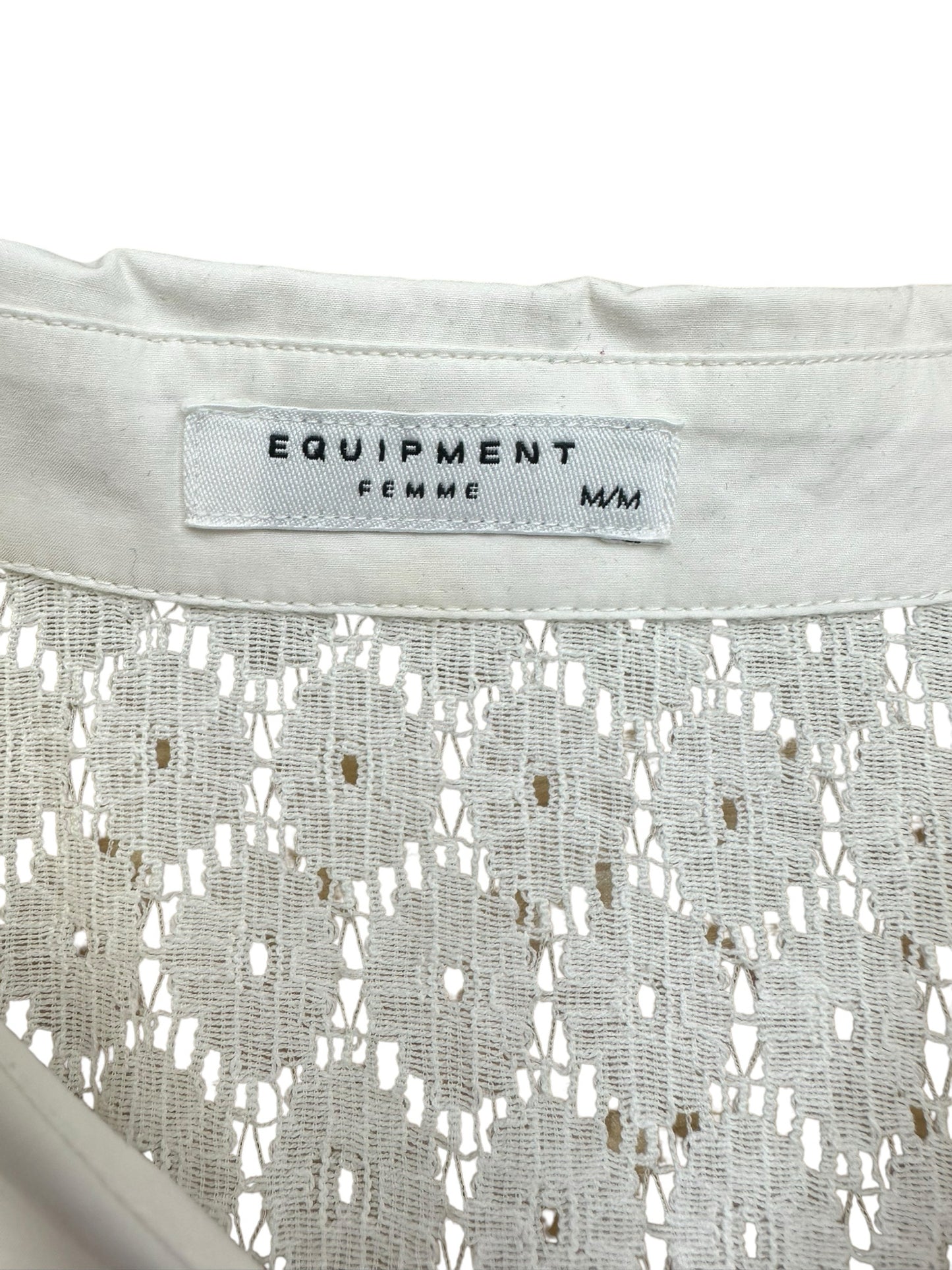 EQUIPMENT White Lace Button Down Tank Size M