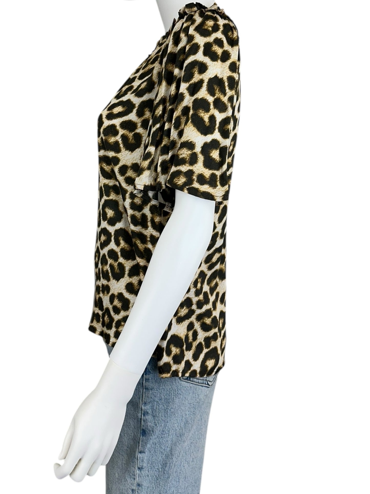 velvet BY GRAHAM & SPENCER Leopard Blouse Size S