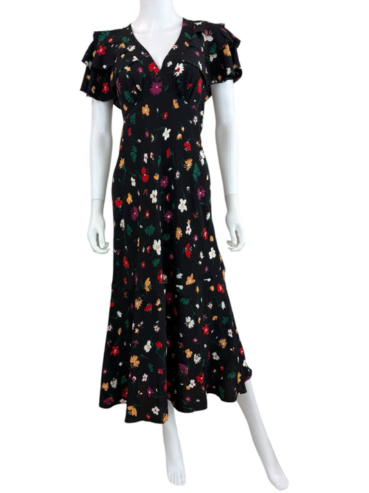 Polo Black Floral Maxi Dress Size 2