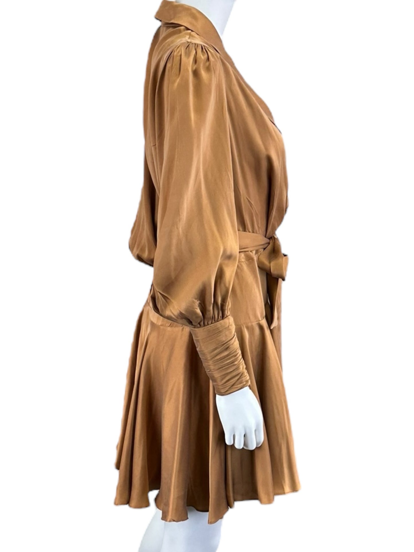ZIMMERMANN Natural 100% Silk Mini Wrap Dress Size 0