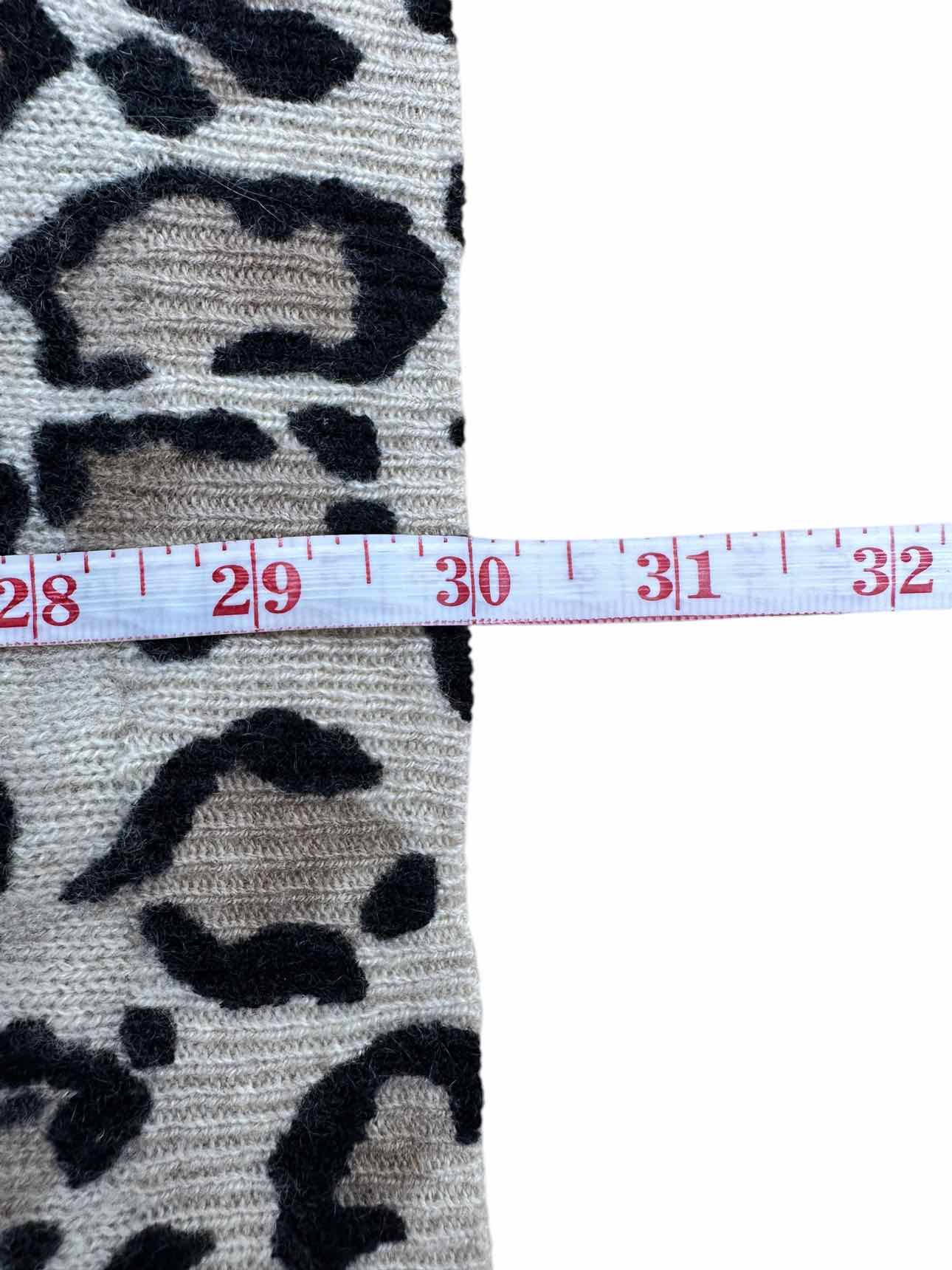 WHITE + WARREN Leopard Print Cashmere Cardigan Size S