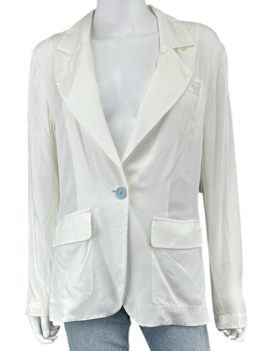 EQUIPMENT White Notched Collar Blazer Size 4