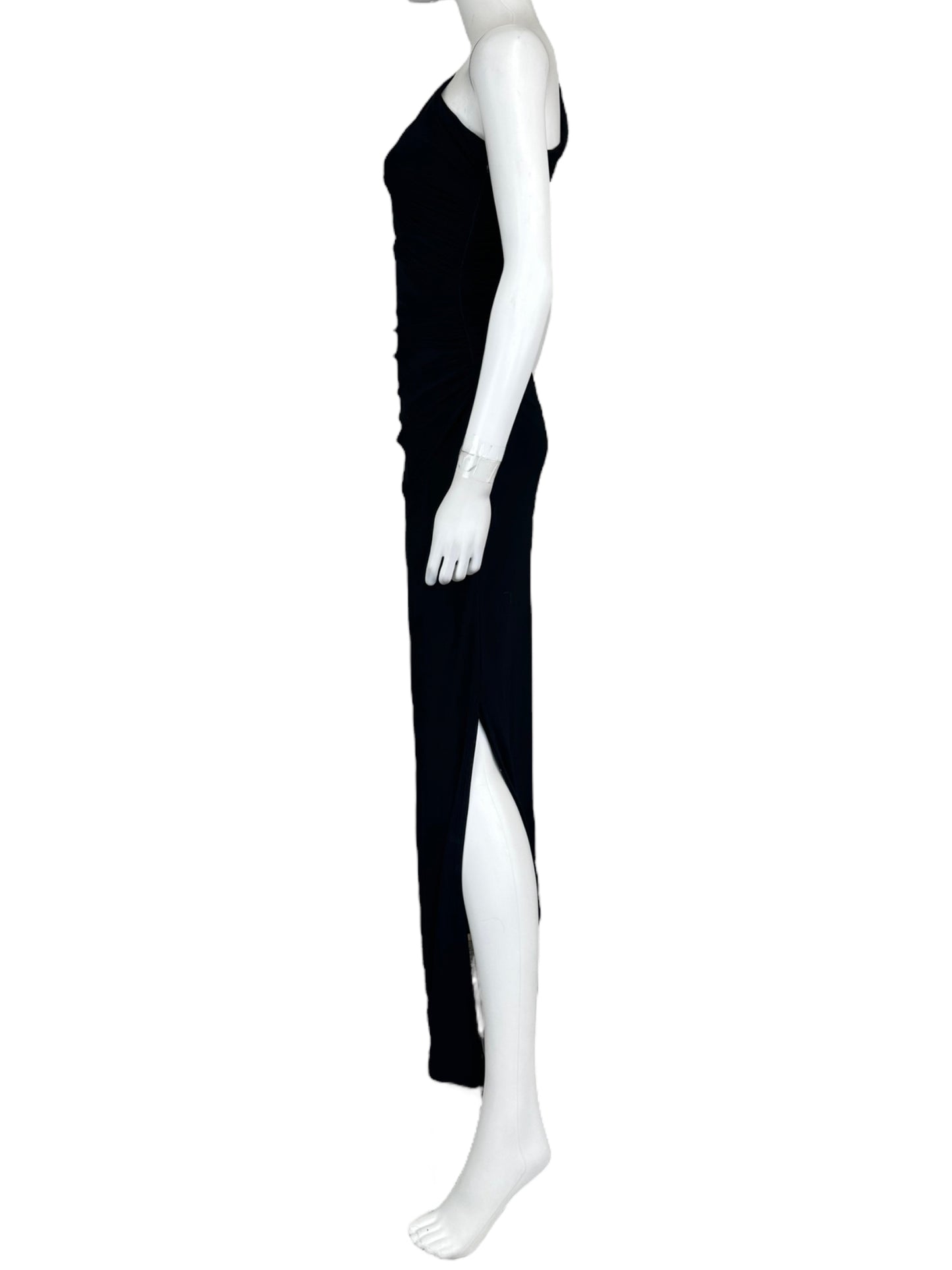 Betsy & Adam Black One Shoulder Cocktail Dress Size 4