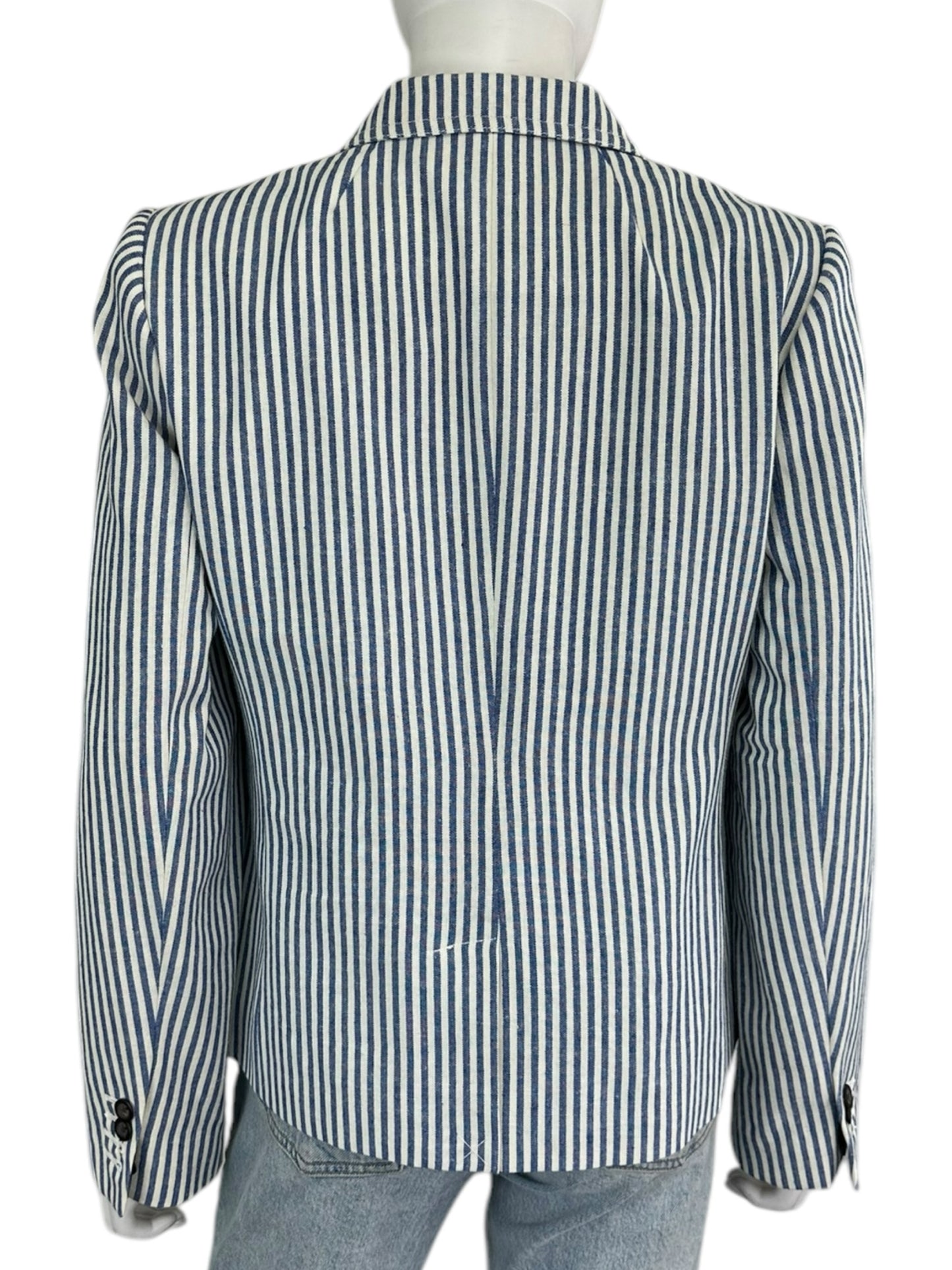 J. Crew Blue and White Striped Blazer Size 10